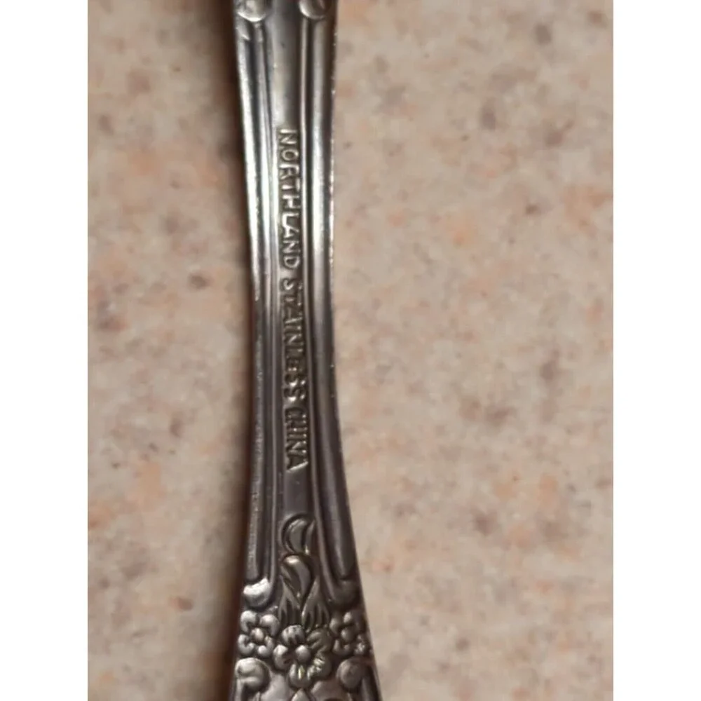 Northland CAROLINA Spoons Fork Korea Stainless Flatware Floral Rose